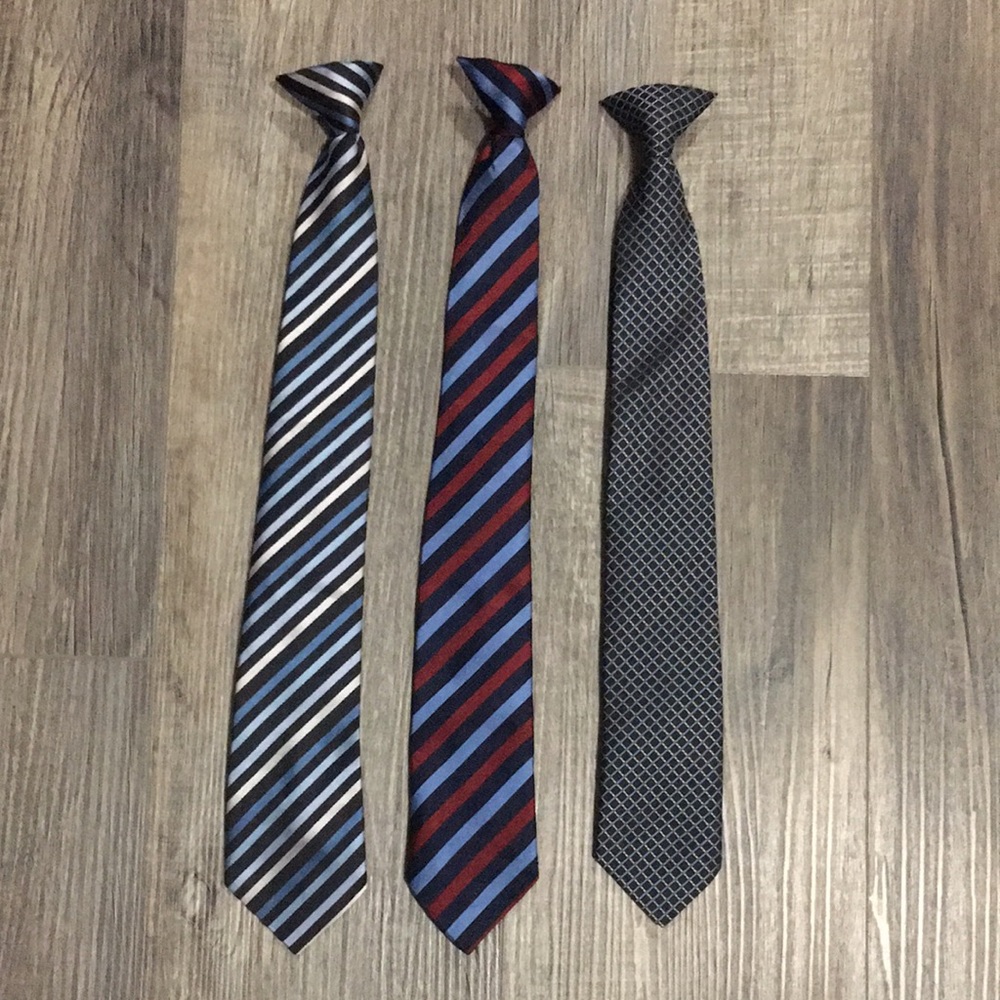 Elegant Striped and Patterned Clip Ties for young men.